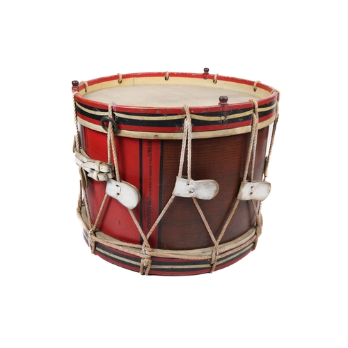 99 - A fine tenor drum of the 4th City of London Regiment, fully painted with battle honours to 