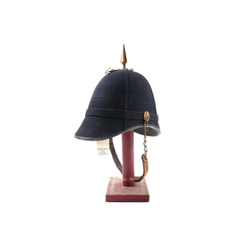 213 - A very good example of a post 1902 OR's Home Service blue cloth helmet of the Royal Sussex Regiment,... 