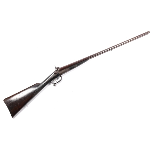 347 - A Belgian DB 14 bore underlever pinfire shotgun, 46