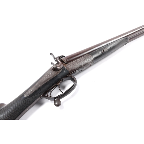 347 - A Belgian DB 14 bore underlever pinfire shotgun, 46