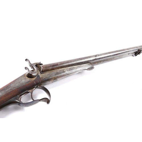 348 - A German DB 14 bore pinfire shotgun, 45½