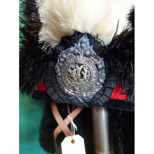 220 - An  officer's ostrich feather bonnet of the Argyll & Sutherland Highlanders, white ostrich feather p... 