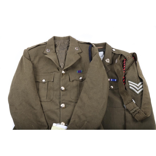 231 - 4 post WWII OR's khaki SD jackets, 3 similar pairs of trousers, 2 pairs of RAF serge SD trousers; a ... 