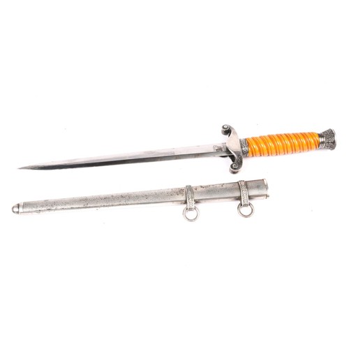 85 - A Third Reich Army officer's dagger by Eickhorn, with orange grip, in its scabbard. The dagger near ... 