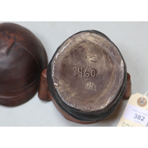 382 - A very nice ceramic tobacco jar in the form of a military pilot, the hat shaped lid comes off, the f... 