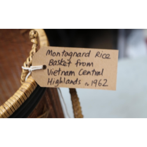 385 - Montognard rice basket from Vietnam central highlands, possibly hand made  dates from early 1960s. M... 