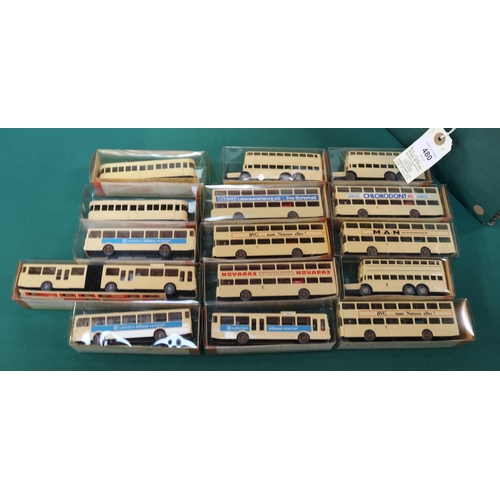 480 - 40+ Wiking Ho scale plastic model vehicles. Lot contains, Lorries, tankers, trucks with trailers, bu... 