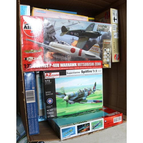 517 - 27 model kits by various makers including, Airfix, Academy, Revell, AZ Models, Valom and others. Lot... 