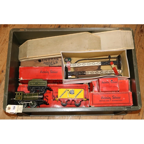 558 - A quantity of 'O' gauge Model Railway. A Bowman 0-4-0 outside cylinder Tank Locomotive. Model 265. R... 