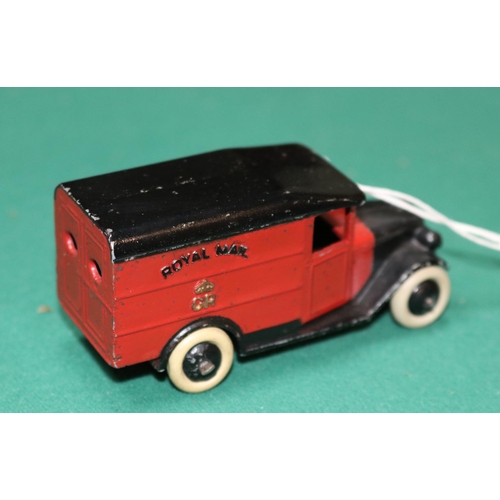 612 - A Dinky Toys Royal Mail Van (34b). In red with black bonnet, wings and roof, open rear windows. VGC ... 