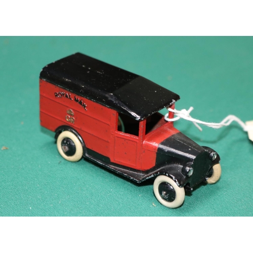 612 - A Dinky Toys Royal Mail Van (34b). In red with black bonnet, wings and roof, open rear windows. VGC ... 