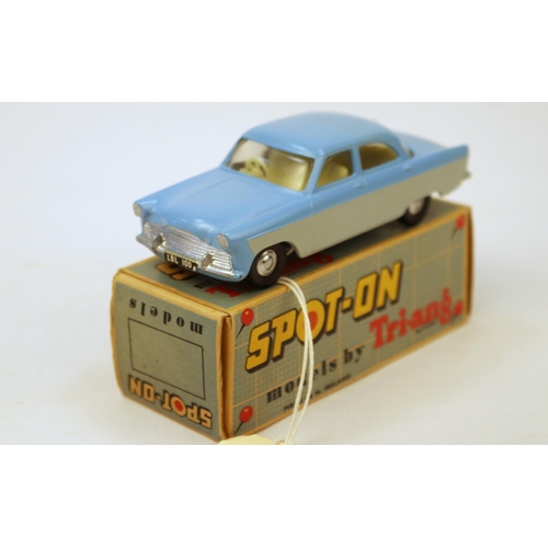 619 - SPOT-ON by Tri-ang. No.100 Ford Zodiac finished in light blue with grey sides, ivory interior. Comes... 