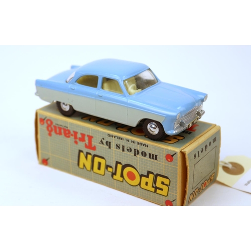 619 - SPOT-ON by Tri-ang. No.100 Ford Zodiac finished in light blue with grey sides, ivory interior. Comes... 