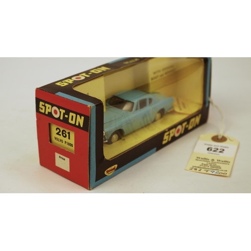 622 - SPOT-ON by Tri-ang No.261 Volvo P.1800. In light blue with dark grey interior. Example with opening ... 