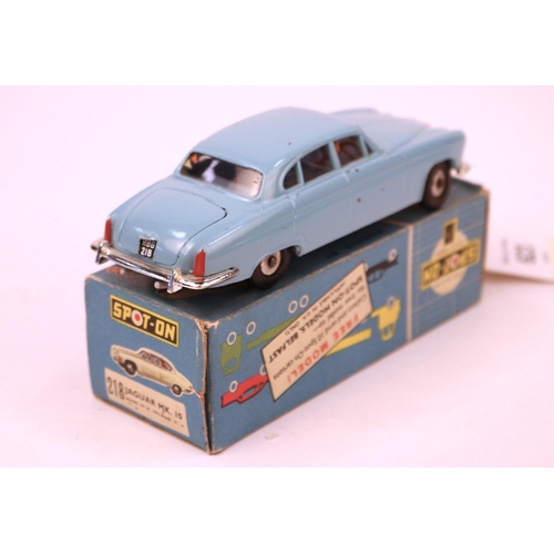 623 - SPOT-ON by Tri-ang. No.218 Jaguar MK 10 in light blue with blue interior and driver, model has front... 