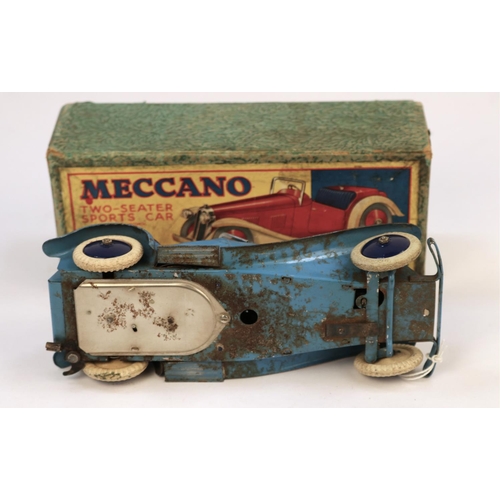 644 - A scarce 1930's Non Constructor Meccano Two-Seater Sports Car. An example in blue with dark blue sea... 