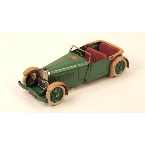 646 - A scarce 1930's No.1 Meccano Constructor Car. An example made as an open 4 seater tourer. In green w... 