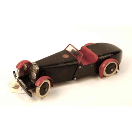 647 - A scarce 1930's No.1 Meccano Constructor Car. An example made as an open 2 seat tourer. In black wit... 