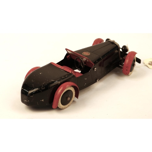 647 - A scarce 1930's No.1 Meccano Constructor Car. An example made as an open 2 seat tourer. In black wit... 