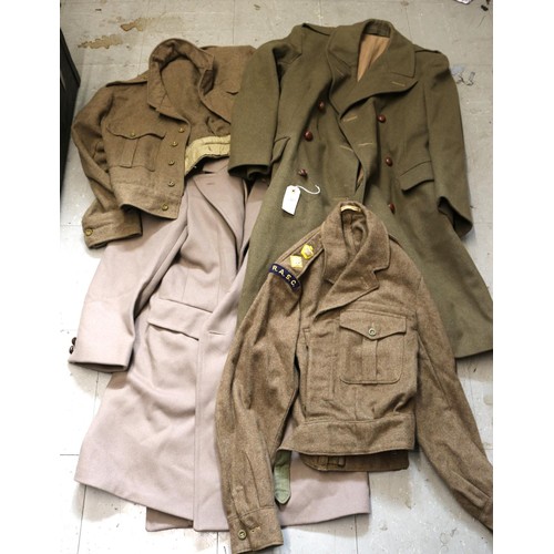 227 - A Royal Army Service Corps officer's BD khaki uniform, a shirt, a 