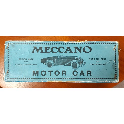 651 - A rare 1930's No.2 Meccano Constructor Car. A round tail example in red with cream mudguards, dark b... 