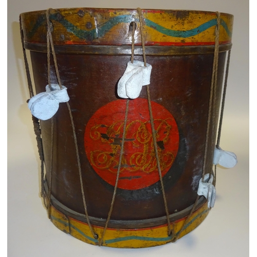 144 - A very scarce and fine Georgian military side drum  of the Grenadier Company of the Perthshire Local... 