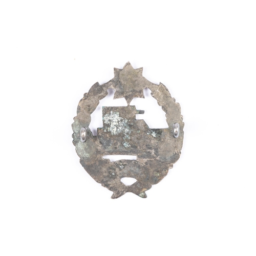 287 - A scarce officer's silver cap badge of the Shanghai Volunteer Corps Armoured Car Company. GC £100-15... 