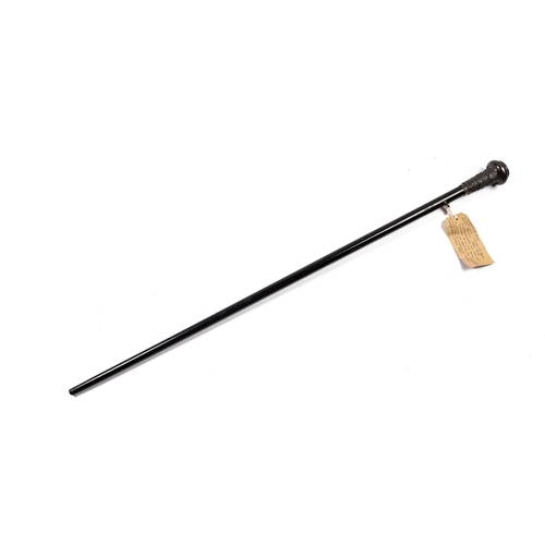 376 - A silver topped ebony staff for 