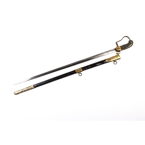 377 - A Georgian Naval officer's 1805 pattern dress sword, straight blade 28