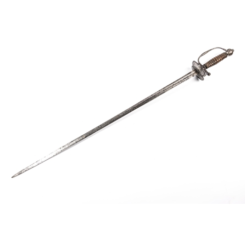 398 - A transitional rapier, c 1700, blade 33½