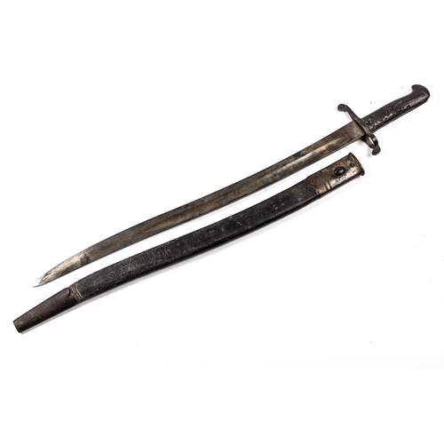 415 - A P1856-58 yataghan bayonet for the Enfield rifle, the blade bearing 