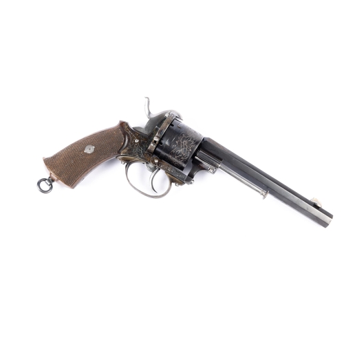 436 - A good continental 6 shot 12mm double action pinfire revolver, 10½