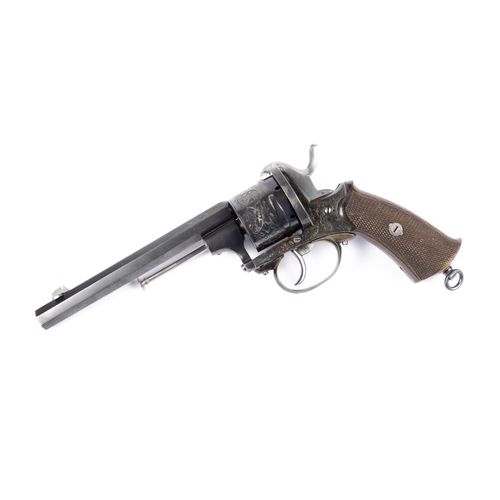 436 - A good continental 6 shot 12mm double action pinfire revolver, 10½