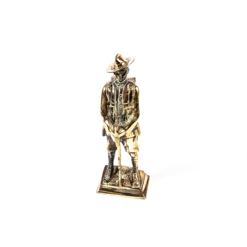 45 - A brass figure of a Gurkha soldier standing 