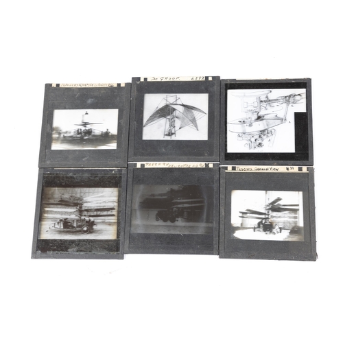 48 - 17 interesting monochrome glass lantern slides of early helicopters, including suicidal looking Petr... 