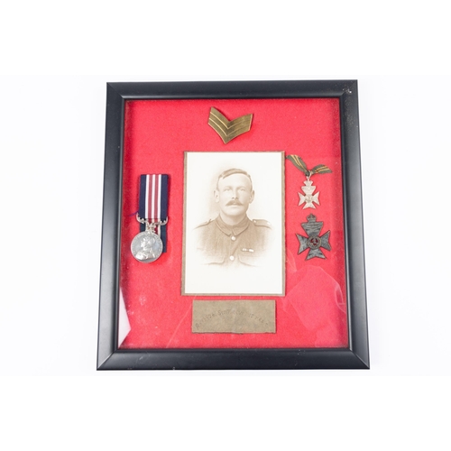 54 - Military Medal, George V first type (R/13926 Sgt T Elvin, 12 KRRC) NEF, with a sergeant's brass chev... 