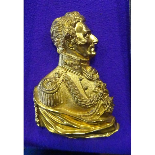 46 - A good gilt relief half bust of the Duke of Wellington, 7¾