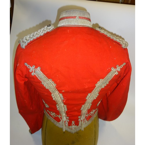 360 - A fine Victorian Westmoreland and Cumberland Yeomanry officer's scarlet shell jacket, heavily decora... 