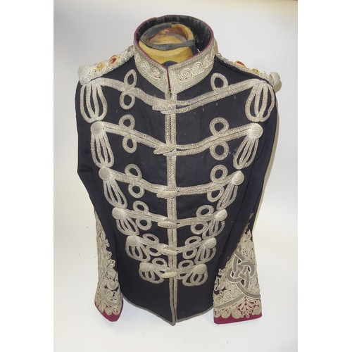 361 - A fine Victorian Lieutenant Colonels silver braid frogged tunic of the Queen's Own Oxfordshire Yeoma... 