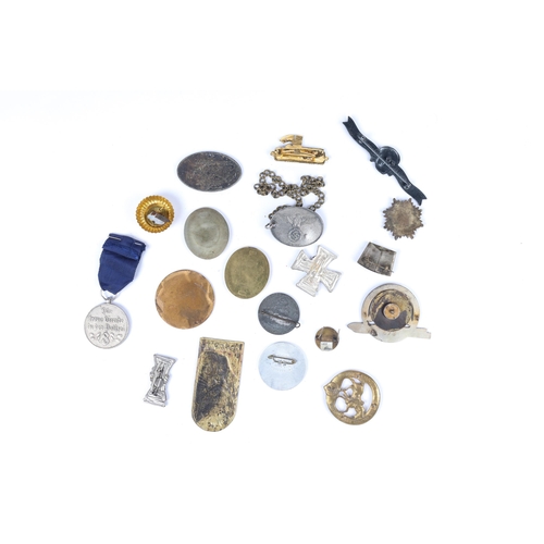 106 - 19 Third Reich badges and ID tags, mostly post war replicas. VGC £40-50