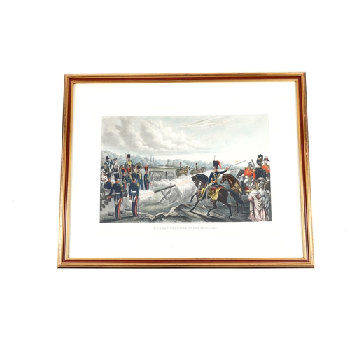 13 - Three hand coloured military prints, 