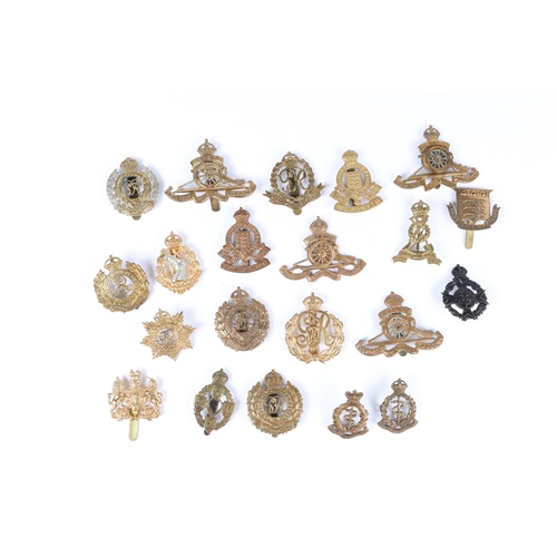 160 - 40 different Corps cap badges, including Victorian Royal Engineers (lugs replaced) and R.A.M.C., Ed ... 