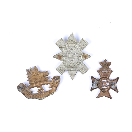 173 - Three Canadian Militia badges: pre 1904 5th Royal Scots of Canada glengarry; post 1906 5th Royal Sco... 