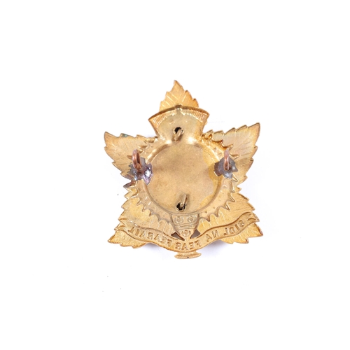 178 - A WWI CEF Scottish officer's Balmoral bonnet badge of the 85th Bn, with white metal overlay on plain... 