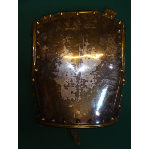 248 - A good Victorian Household Cavalry officer's cuirass, being  brass mounted plated front and back pla... 