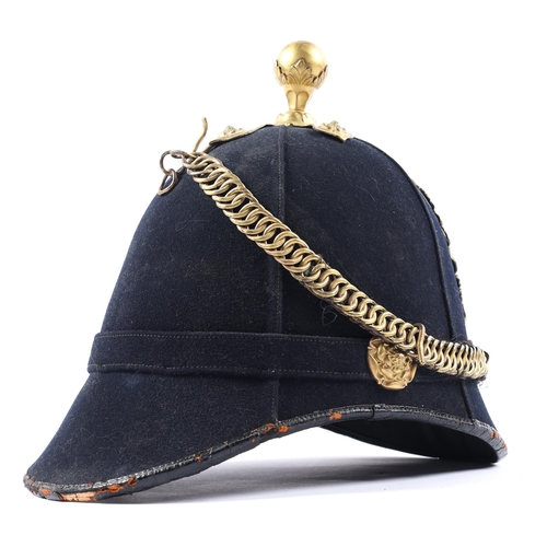 309 - A post 1902 OR's blue home service helmet to the Royal Field Artillery, brass mounts, marked inside ... 