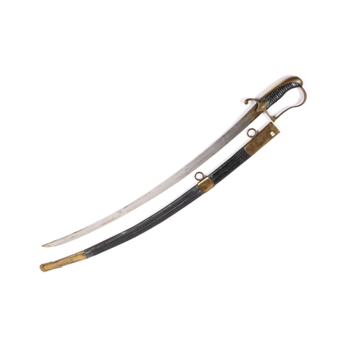 319 - An eastern European Cavalry trooper's sword c 1800, flat curved blade 29½