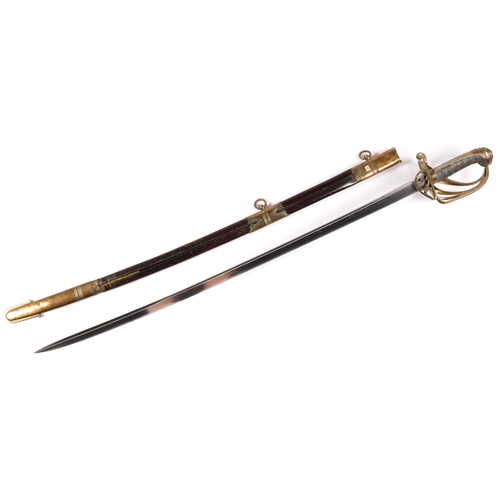 324 - A William IV 1822 pattern Infantry officer's sword, pipe back blade 32½