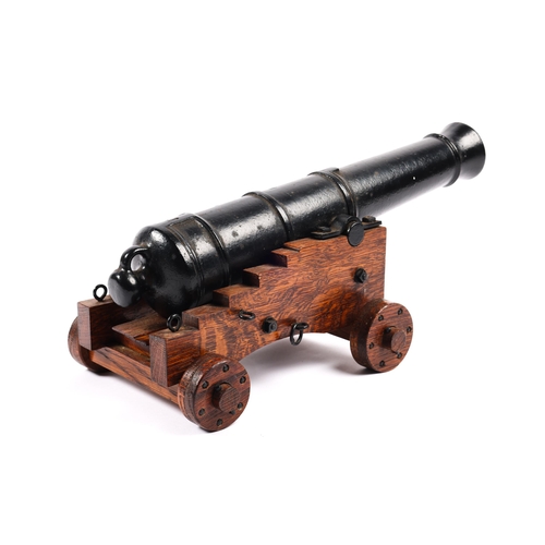 39 - A good large model naval cannon, iron barrel 16