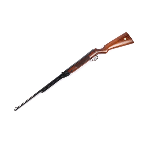 394 - A pre 1957 Webley Mk III Series III air rifle, number 17382, walnut stock with ribbed fore end, mark... 